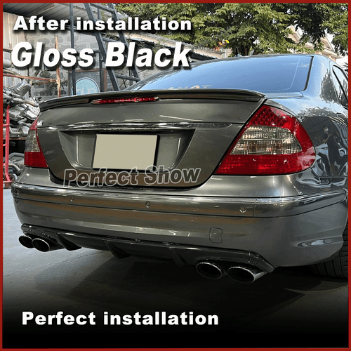 Difusor trasero negro brillante difusor faldón trasero alerón para Mercedes W211 E55AMG - Imagen 2 de 7