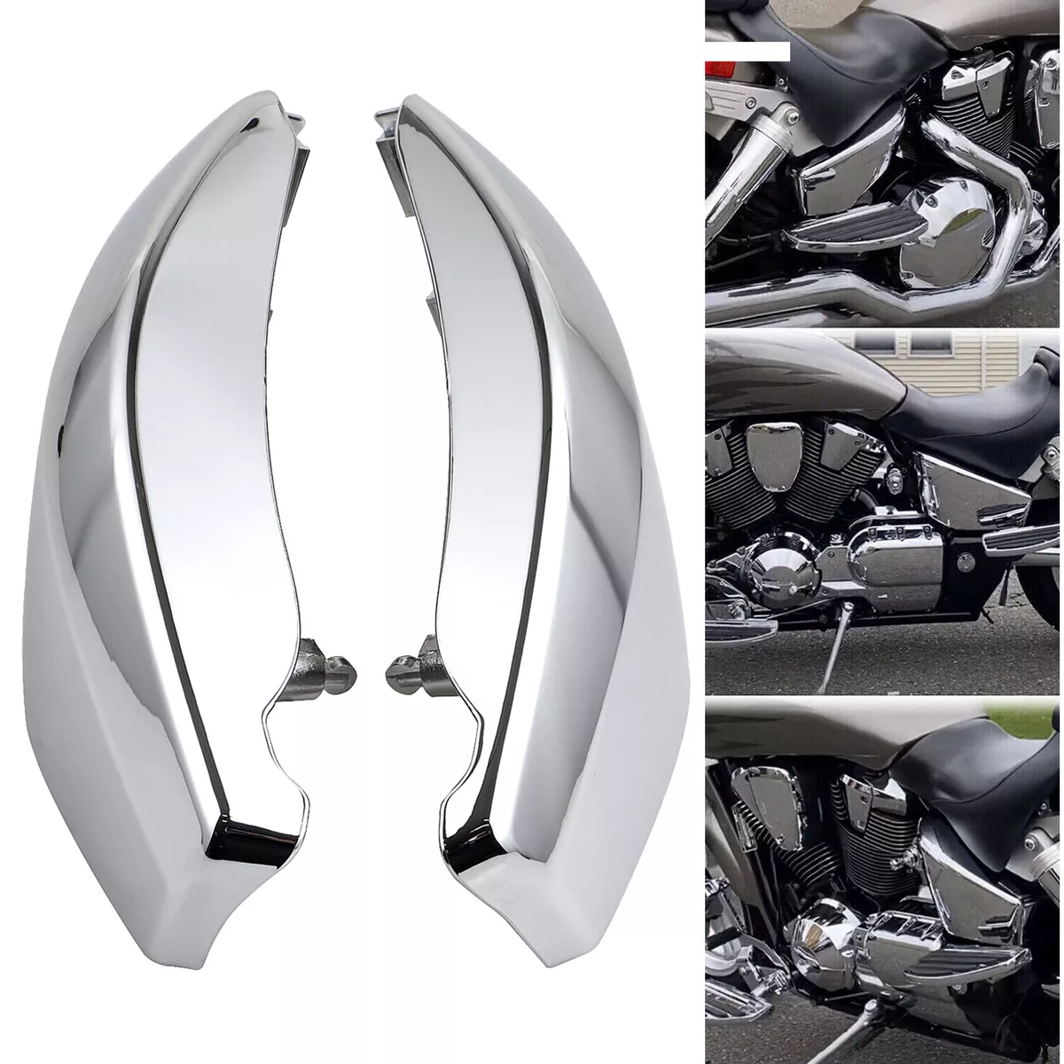2 Pcs Chrome Side Battery Cover For Honda VTX 1300 2003 2009 2004