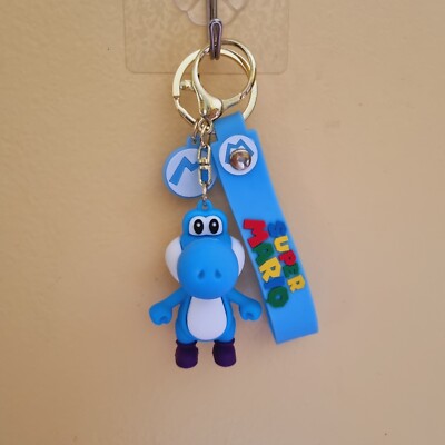 Cute 3D Yoshi Keychain Girls Boys Keychainwallet Backpack Keyring Accessories 