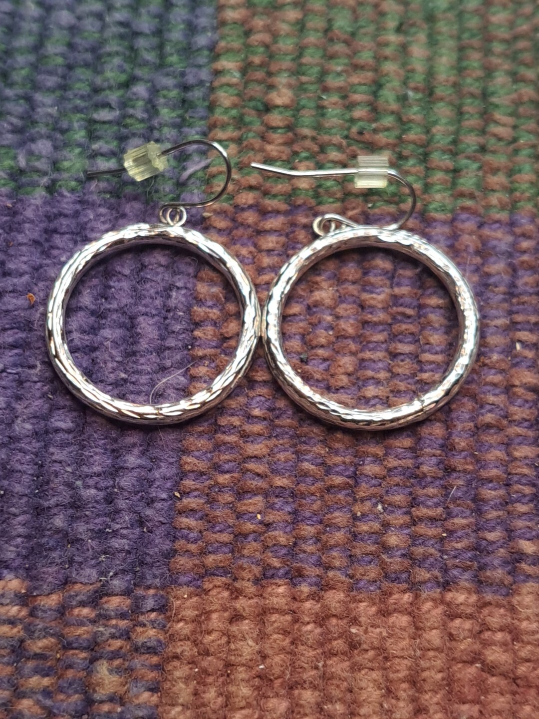 New Solid 14 Karat Solid White Gold Circle Earrin… - image 21