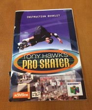 Nintendo 64 Tony Hawk's Pro Skater Instruction Booklet ONLY