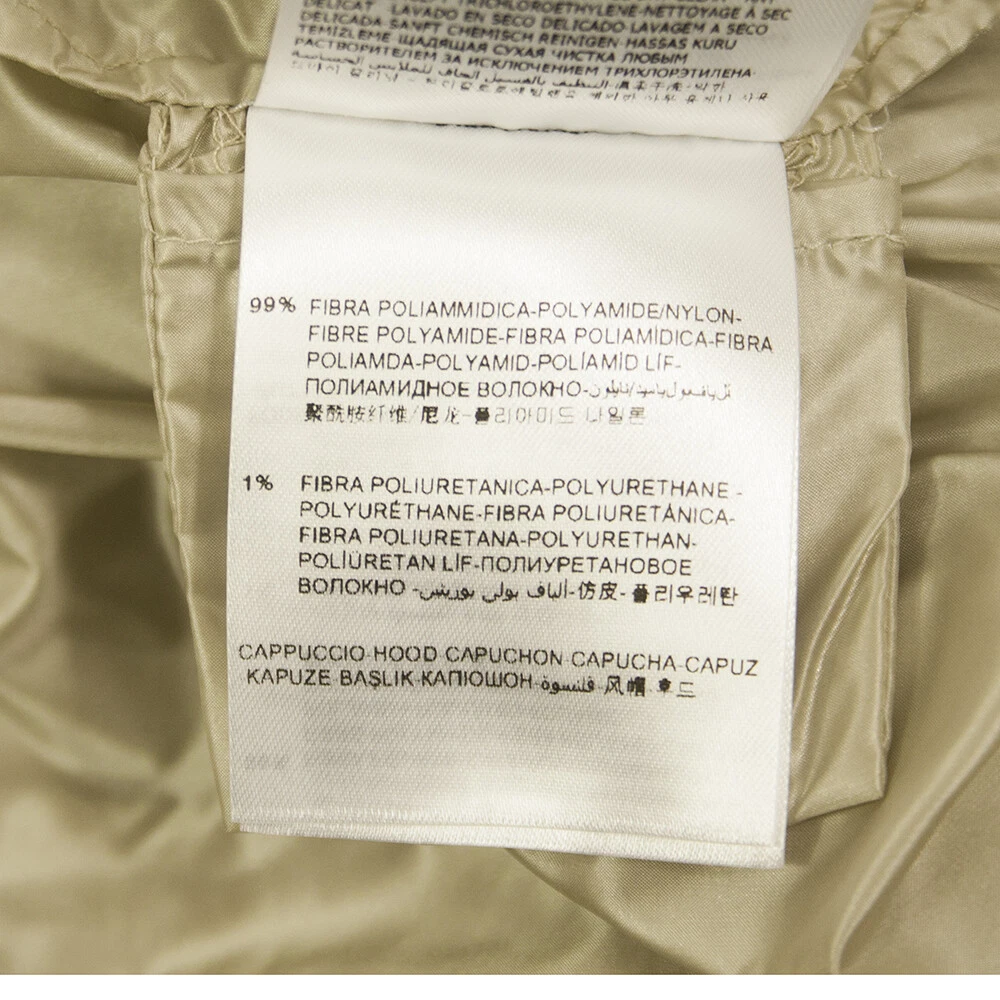 MONCLER Yukari Giubbotto beige impermeabile leggero giacca asimmetrica cappuccio rimovibile 1