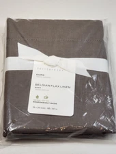 1 Pottery Barn Mocha EURO Sham BELGIAN FLAX LINEN Duvet Pillow Sham 26 X 26 NEW