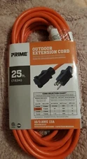NEW Prime 25' 16/3 SJTW Orange Extension CORD,  EC501625 MED DUTY