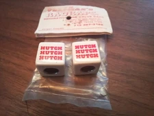 Old School Hutch BMX Rad Kaps Valve caps  Trick Star Pro Racer 80s WHITE RED