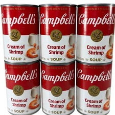 Campbell's Cream of Shrimp Condensed Soup 10.5oz Lot Of 6 Cans Rare Discontinued