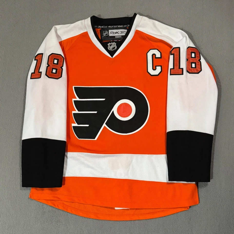 Camiseta deportiva Philadelphia Flyers Mike Richards #18 NHL hockey de colección Reebok -L 50 Foto 3 de 4