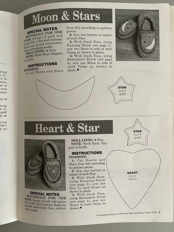 CROCHET PATTERN BOOKLET FOR COMFY COUNTRY LADIES SLIPPERS. PRE-OWNED. - Image 3 of 4