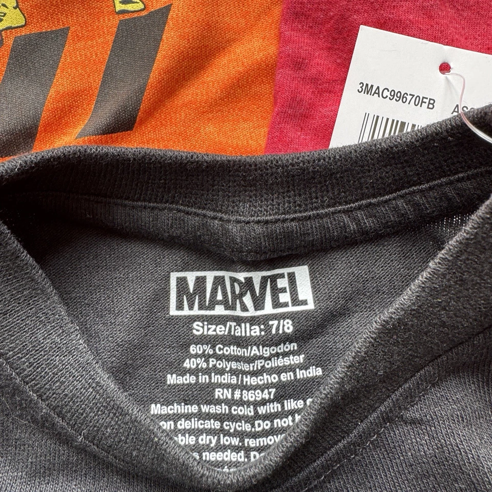 Lot Of 3 Marvel T-shirts 1 NWT Boys Size 8 - Image 2 of 4