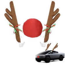 Premium Reindeer Antlers  Nose for Car - kit with Medium, Brown