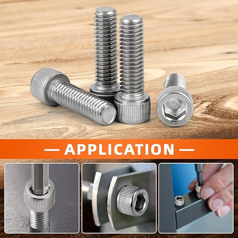 10 Pcs M6 x 25mm Thread Pitch 1 mm Stainless Steel 304 Hex Socket Head ...