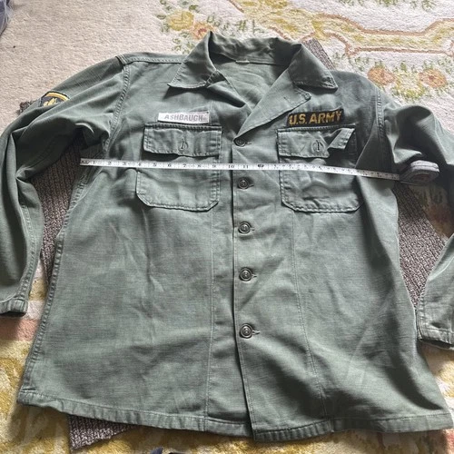 Vintage US Military OG 107 Utility Shirt Uniform Jacket Vietnam War Era Size ?