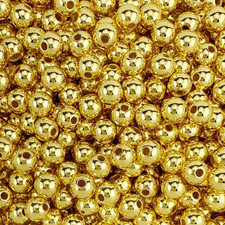 500 round Gold Acrylic Beads 8Mm Diameter with 2Mm Hole for Crafts