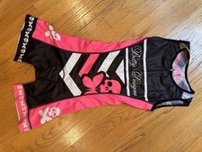 Betty Designs Womens XS Triathlon Suit Trisuit Skinsuit Cycling Swim Pink