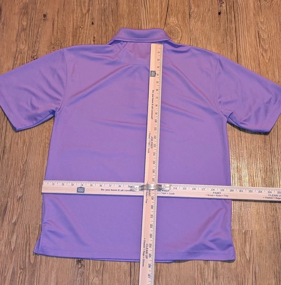 Camisa de golf PGA Tour para hombre S púrpura claro estampado argyle manga corta activa B16 Foto 2 de 3