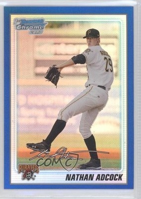 2010 Bowman Chrome Prospects Blue Refractor 116/150 Nathan Adcock #BCP178 0f8