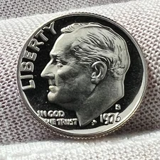 1976-S Roosevelt Dime Deep Cameo Proof receive coin pictured see description5391