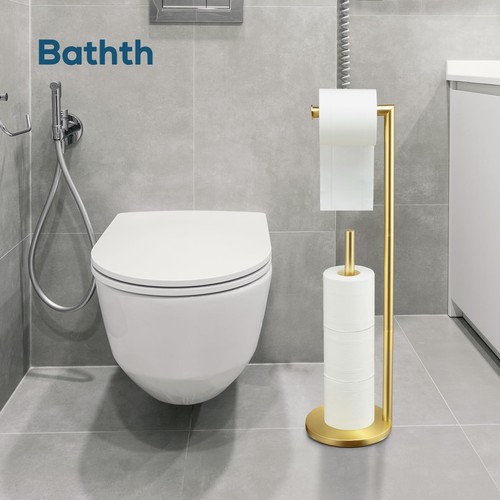 Toilet Paper Holder Stand,Toilet Paper Holder Free Standing,Gold Toilet Stand... - Picture 4 of 6