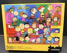 Rompecabezas Aquarius Peanuts Gang Charlie Brown 500 piezas nuevo bolsa sellada caja abierta