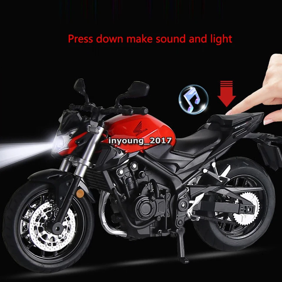 1:12 Honda CB400F Motorcycle Model Diecast Toy Car Boys Toys Kids Gifts Silver - Image 4 of 4