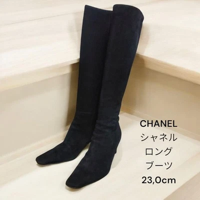CHANEL Bottines À Talons Longs Pour Femmes Taille 36 Noir COCO MARK - Photo 1/4