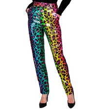 Widmann Party Fashion Pants Rainbow Animalier Leopard Sequin Pants S Rainbow