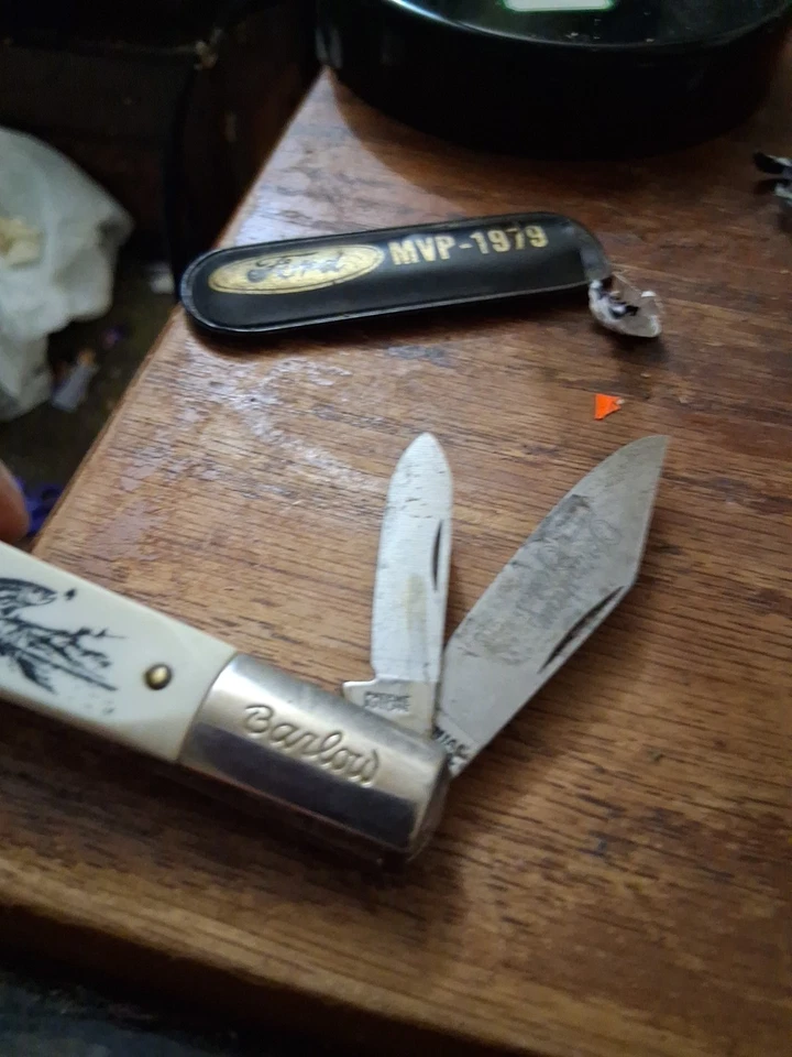 Vintage Colonial Prov U.S.A. Barlow Scrimshaw 2 Blade Pocket Knife - Trout - Image 3 of 4