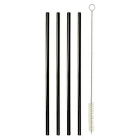 Edelstahl Trinkhalme 4Er Set Mit ReinigungsbüRste Wiederverwendbar 21,5 Cm