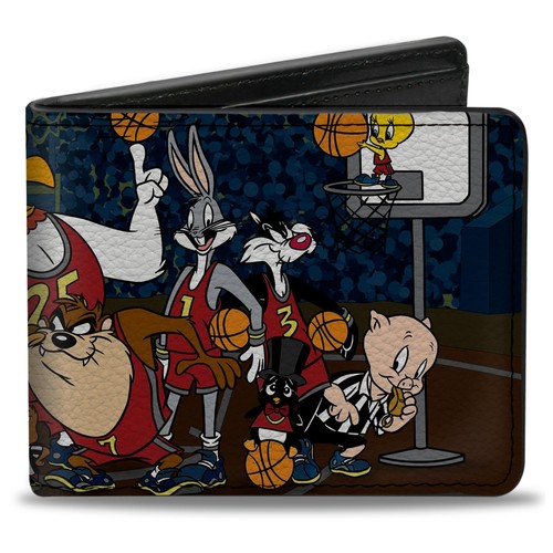 Buckle-Down Men's Buckle-down Pu Bifold - Looney 4.0" x 3.5", Multicolor