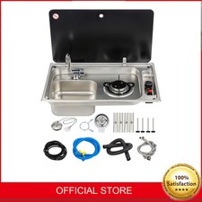 RV Sink Cooker W/ Hot Cold Tap Motorhome Horsebox Van RH SINGLE BURNER W/ Hob
