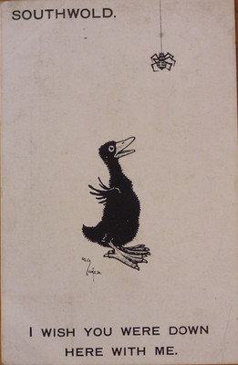 AK Comic Ente I wish you were down here with me ca. 1930 Verlag E. Mack