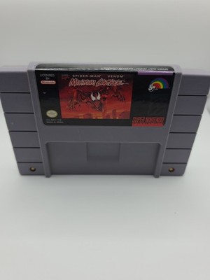 Spider-Man Venom Maximum Carnage SNES Rare Grey Cartridge Tested Working 1991