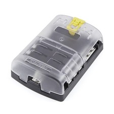 Blue Sea Systems 5025 ST Blade Fuse Block 6 Circuits, Cover, Negative Bus SEALED