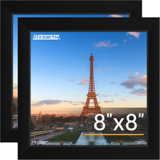 8x8 Picture Frames Set of 2, Photo Frame with HD Plexiglass, Display Pictures 6x