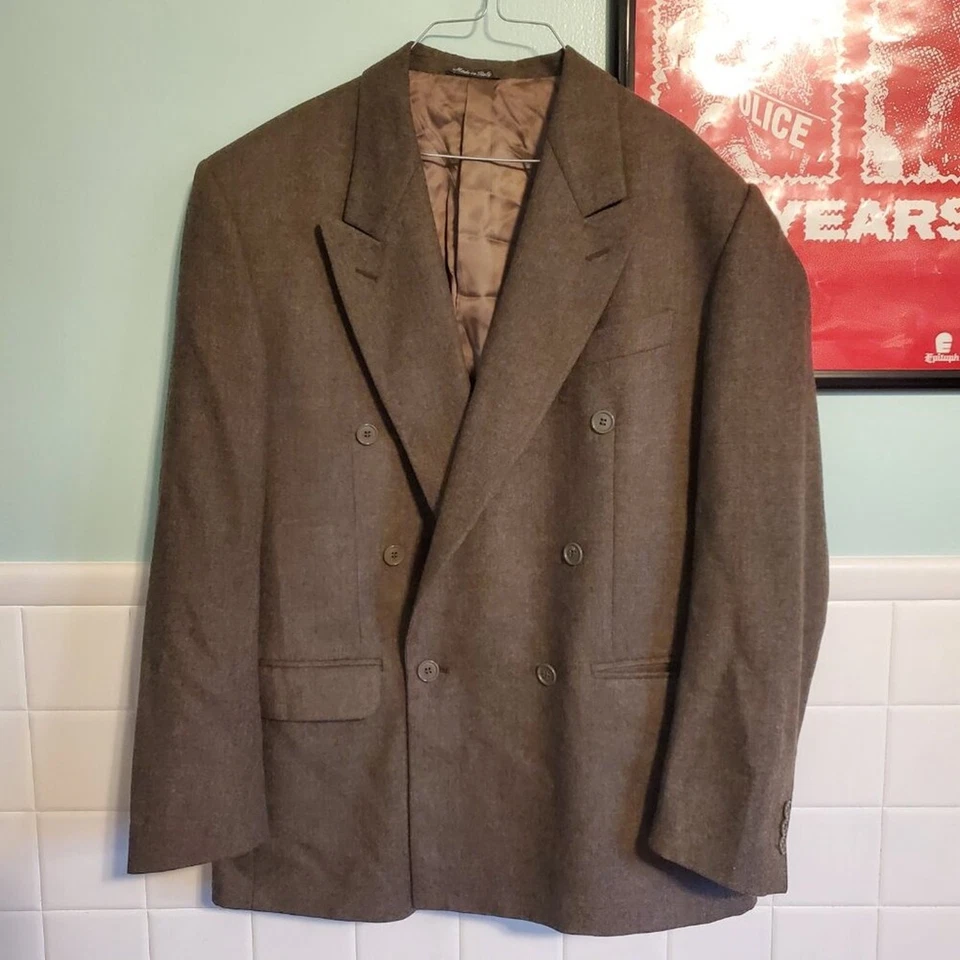 Missoni Uomo Gray Double Breasted Blazer Jacket Men's size 40R 100% Virgin Wool - Image 2 of 4