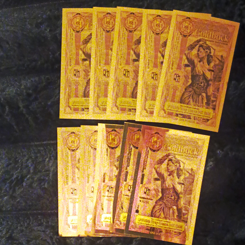 Idaho Goldback Negotiable Instrument Banknotes $0.25 Denomination Notes