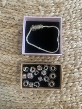 Pandora Silver Bracelet with Charms Genuine