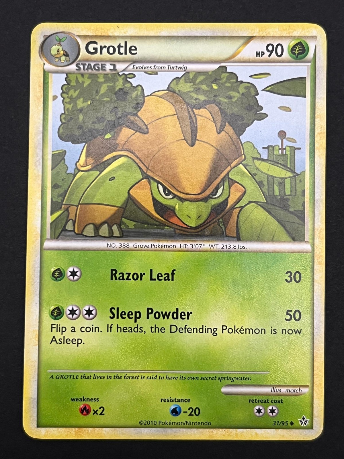 Grotle 31/95 Uncommon HGSS Unleashed Pokemon Lightly Played