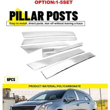 For 2017-2024 Cadillac Xt5 Window Chrome Pillar Post Strip Trim Covers Decals 6x For 2017-2024 Cadillac Xt5 Window Chrome Pillar Post Strip Trim Covers Decals 6x