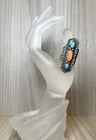 Vintage Sterling Silver Ring Turquoise Spiny Oyster Southwestern Size 10.75