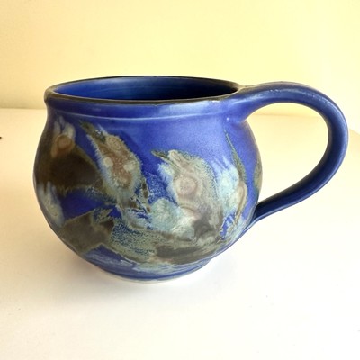 Susan & David Butterfield Handcrafted Botanical Floral Art Pottery Mug 3.5'' Tall