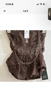 Wild Fable Brown Lace Heart Pattern Women's Bralette and matching pantie Size M