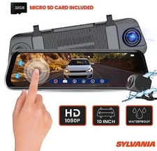 Sylvania Roadsight Mirror Dash Camera Cam Backup Camera 1080p New In Box-A