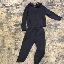 Nike Men's Navy Tracksuit Set Jacket  Pants Size M Fleece Zip-Up