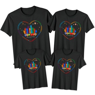 Familie Herz Hände Autism Awareness Day T-Shirt Tee Spektrum Akzeptanz #AD
