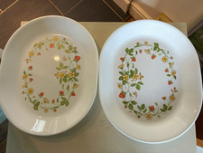 Corelle White Square Serving Plates Strawberry Floral Wreath Set of 2 26cm