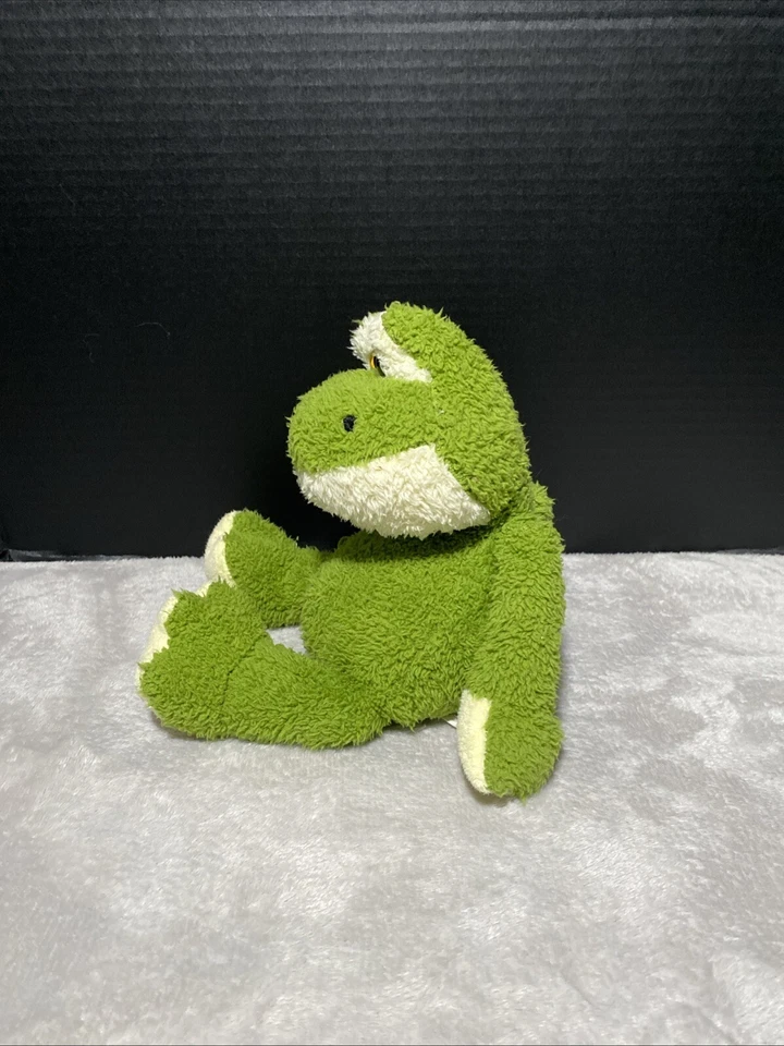 Animal Adventure Green Frog Plush Yellow Eyes Floppy Shaggy Soft Bean Bag Toy - Image 2 of 4