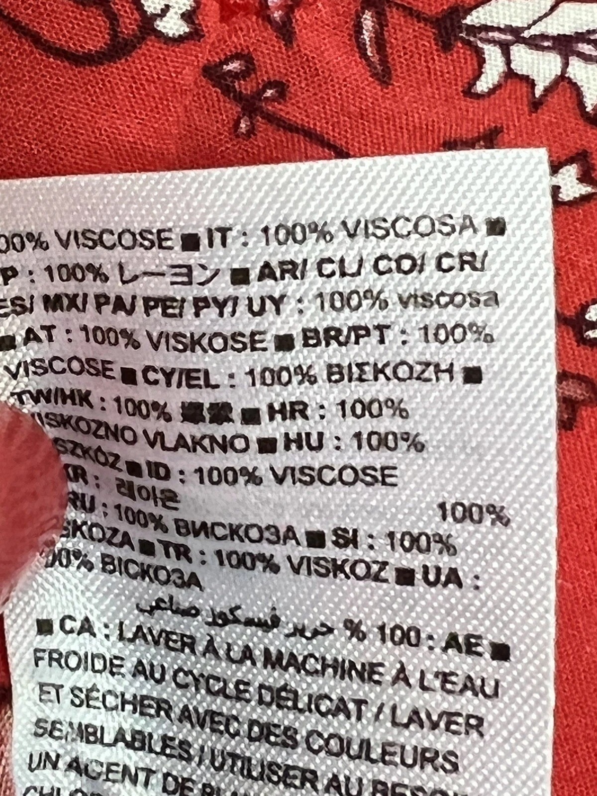 VETEMENTS Abito Gap floreale manica lunga cambio taglia small S V tasche posteriori boho rayon fata