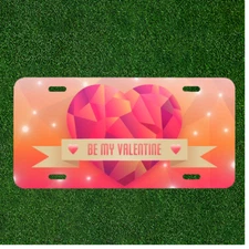 Custom Personalized License Plate With Creative Design Art Be My Valentine
