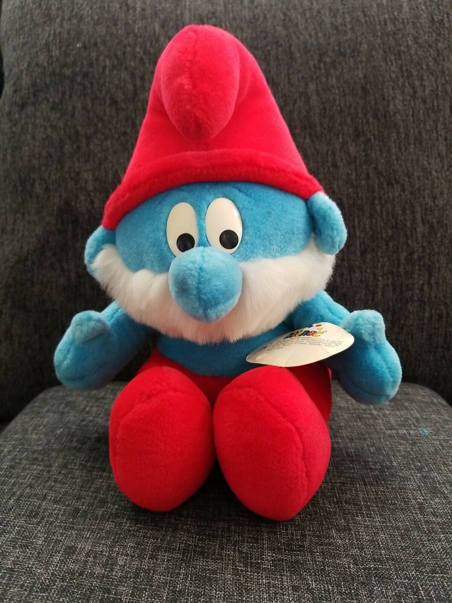 Vintage Papa Smurf Plush Stuffed Toy 12